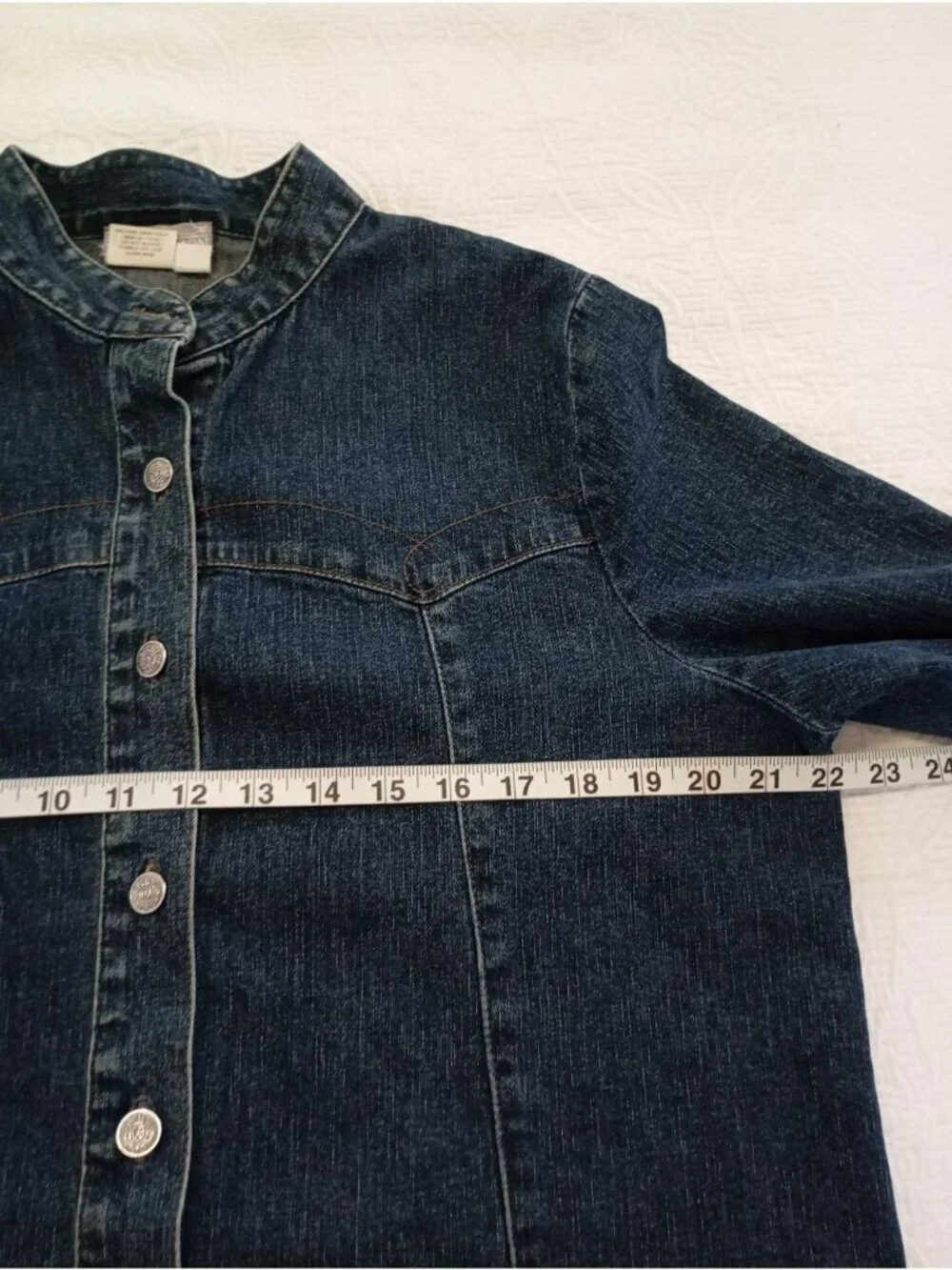 Ulla Popken Womens Denim Jacket Stand Collar Relaxed Fit Siz 12/14 Casual Style